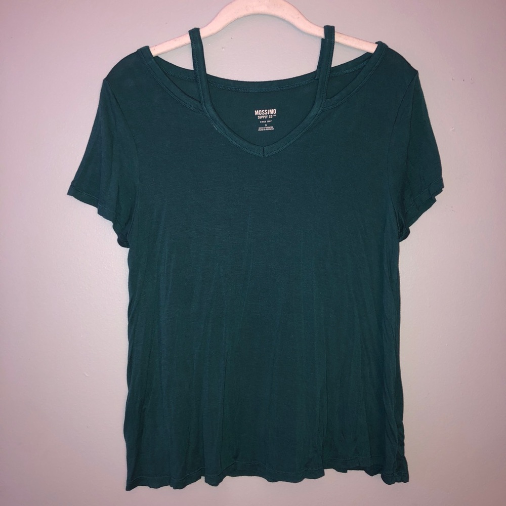 blue off the shoulder top
